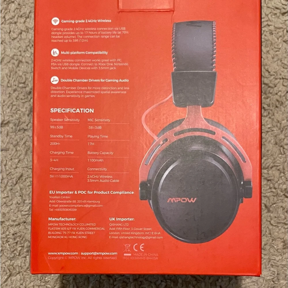 Mpow Air Pro BH415A Headphones 2.4G 7.1 Surround Sound Wireless Gaming Headset